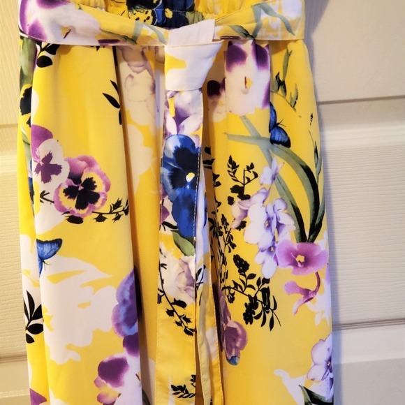 CJ Banks Dress - Plus Size 2x, Midi, Yellow, Foral - Picture 4 of 8